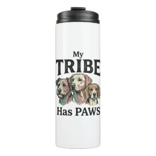 Hundestamm hat Pfoten Vintage Gravur Design_1 Thermosbecher