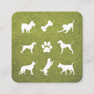 Hundesymbole   Trainer   Sitter   Walker Quadratische Visitenkarte