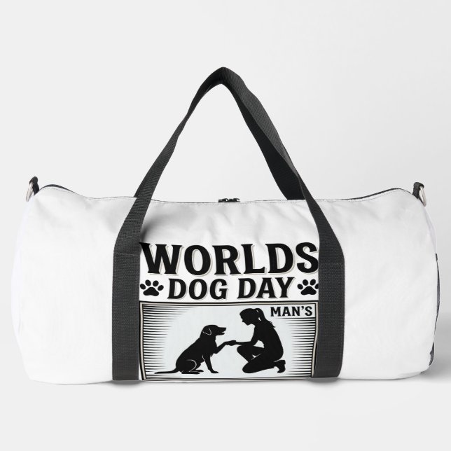 Hundetag Manns Bester Freund Vintage Duffle Bag (Vorderseite)
