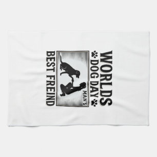Hundetag Manns Bester Freund Vintage Geschirrtuch