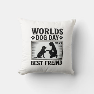 Hundetag Manns Bester Freund Vintage Kissen
