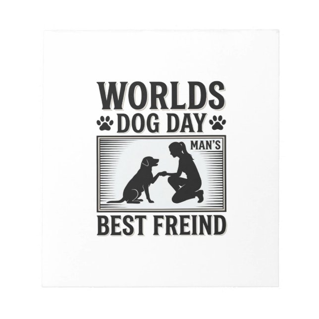 Hundetag Manns Bester Freund Vintage Notizblock (Vorderseite)