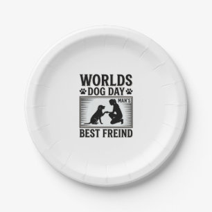 Hundetag Manns Bester Freund Vintage Pappteller