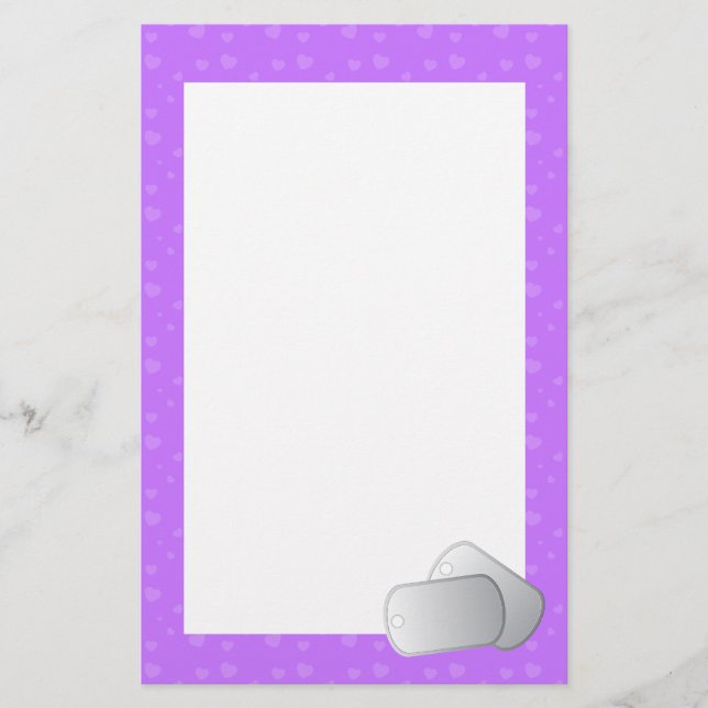 Hundetags und Herz Briefpapier (Vorderseite)