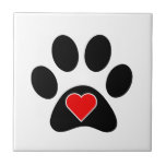 Hundetatzen-Druck-Herz Fliese<br><div class="desc">Dieser Hundetatzen-Druck-Herzentwurf ist- eine große Geschenkidee für jeden möglichen Hundeliebhaber.</div>