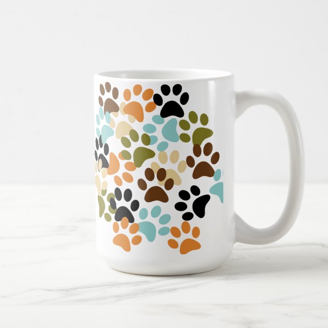 Hundetatzen-Druckmuster Kaffeetasse (Rechts)
