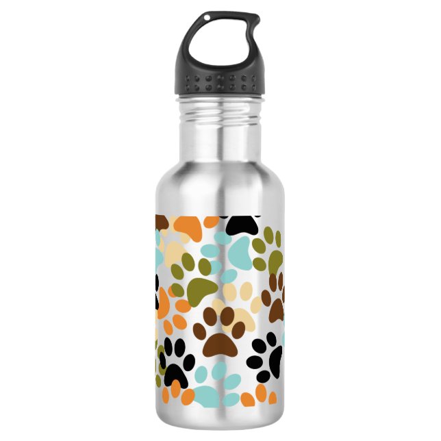 Hundetatzen-Druckmuster Trinkflasche (Vorderseite)