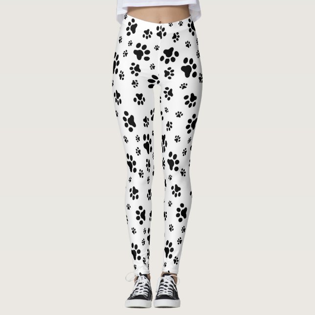 Hundetatzen-Muster-Druck Leggings (Vorderseite)