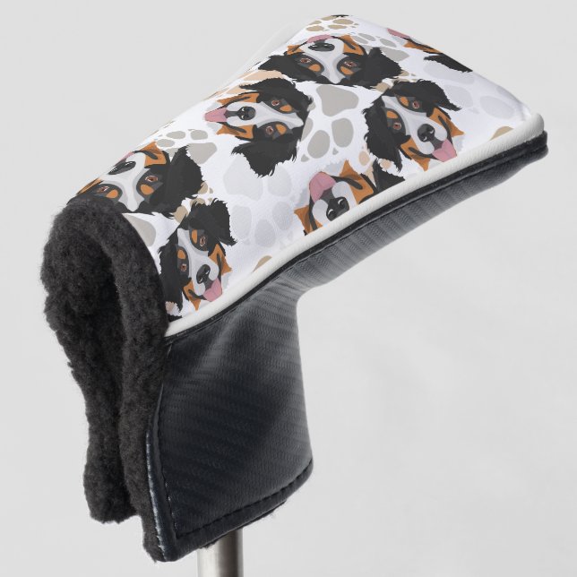 Hundetatzenmuster Bernese Gebirgshund Golf Headcover (3/4 Vorderseite)