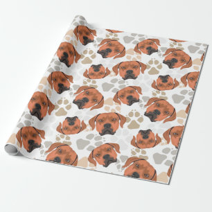 Hundetatzenmuster Rhodesian Ridgeback Geschenkpapier