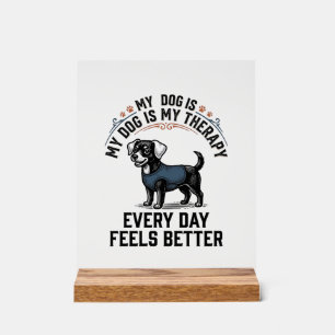 Hundetherapie-Shirt Vintage graviertes Hunde-Liebh Acrylschild
