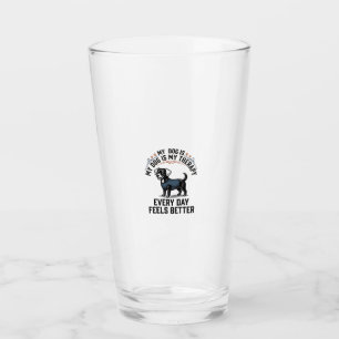 Hundetherapie-Shirt Vintage graviertes Hunde-Liebh Glas