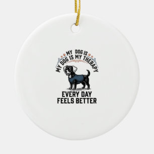 Hundetherapie-Shirt Vintage graviertes Hunde-Liebh Keramik Ornament