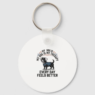 Hundetherapie-Shirt Vintage graviertes Hunde-Liebh Schlüsselanhänger