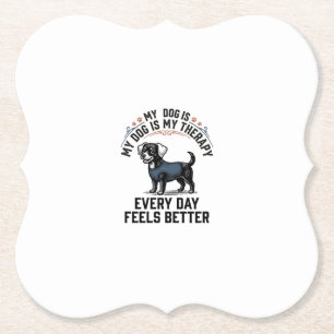 Hundetherapie-Shirt Vintage graviertes Hunde-Liebh Untersetzer