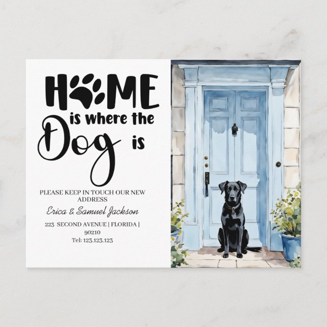 Hundetier ist umgezogen! neue Adressenankündigung Ankündigungspostkarte (Vorderseite)