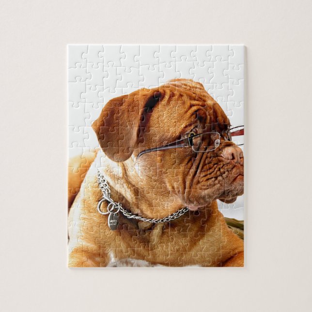 Hundetragende Gläser Dogue de bordeaux Puzzle (Vertikal)