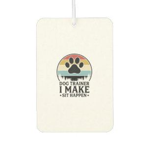 Hundetrainer I Bring Sit Happen Vintage Paw Shirt_ Autolufterfrischer