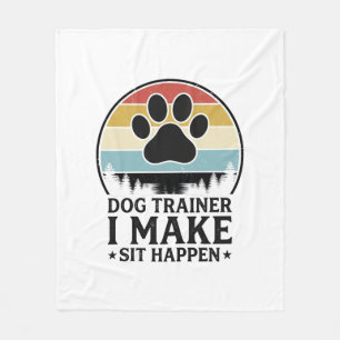 Hundetrainer Ich bringe Sitzen dazu, Vintage-Pfote Fleecedecke