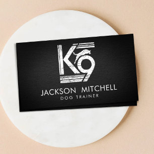 Hundetrainer - K9 Trainer Schwarz-Weiß Visitenkarte