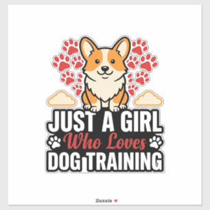 Hundetraining Mädchen Corgi Vintage Vector-Shirt-D Aufkleber