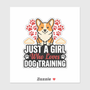 Hundetraining Mädchen Corgi Vintage Vector-Shirt-D Aufkleber