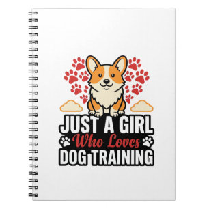 Hundetraining Mädchen Corgi Vintage Vector-Shirt-D Notizblock