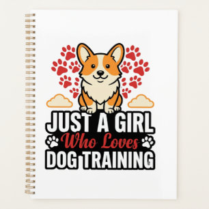 Hundetraining Mädchen Corgi Vintage Vector-Shirt-D Planer
