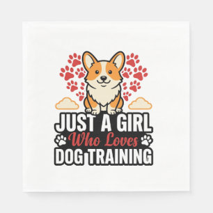 Hundetraining Mädchen Corgi Vintage Vector-Shirt-D Serviette