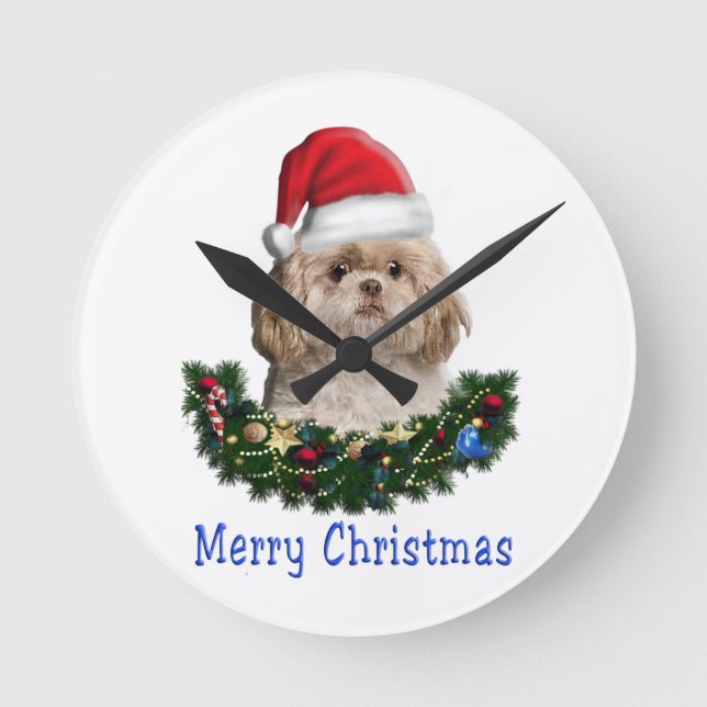 Hundeuhr Runde Wanduhr (Vorderseite)