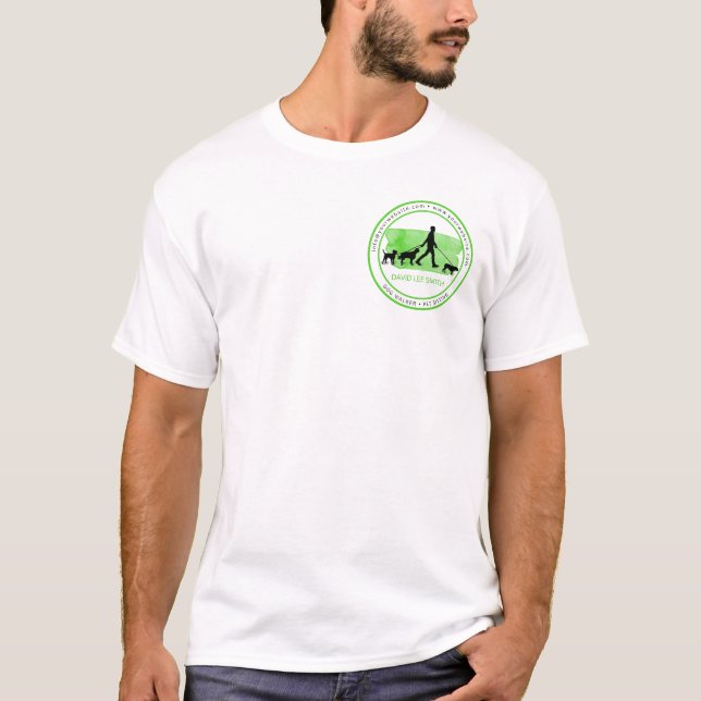 Hundewalker / Haustierpflege Sitzen T-Shirt (Vorderseite)