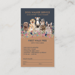 Hundewalker Service Kostenloses Geschenk Visitenkarte
