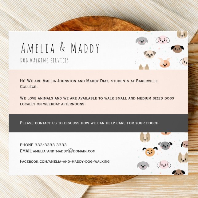 Hundewandergeschäft - Flyer junger Unternehmer (Von Creator hochgeladen)