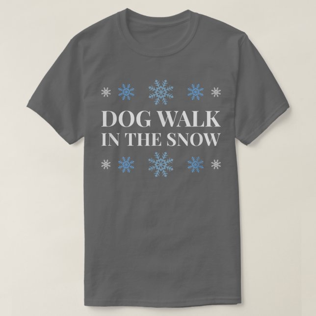 Hundewanderung im Schnee T-Shirt (Design vorne)