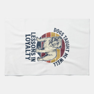 Hundeweisheit-Shirt Vintage Bulldogge Lektion Graf Geschirrtuch