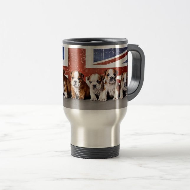Hundewelpen Reisebecher (VorderseiteRechts)