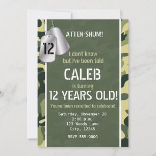 Hundewels der grünen Armee Tags Camouflage-Party E Einladung