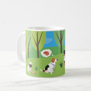 Hundewildes Party in der Natur Kaffeetasse