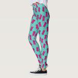 Hundewortspiel-Illustration Pupsicle Muster-| Leggings<br><div class="desc">Eine ins Auge fallende humorvolle Grafik mit knallenden Farben. Dieses ist eine Wortspielillustration (Welpe x Popsicle = "pupsicle "). Es ist ein Zeichnen eines Eis-Pops,  aber es hat Ohren und ein Gesicht eines Hundes auf ihm. Es schaut und ziemlich glücklich.</div>