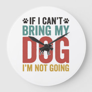 Hundezitat Vintage Vektor Wenn ich meinen Hund nic Große Wanduhr
