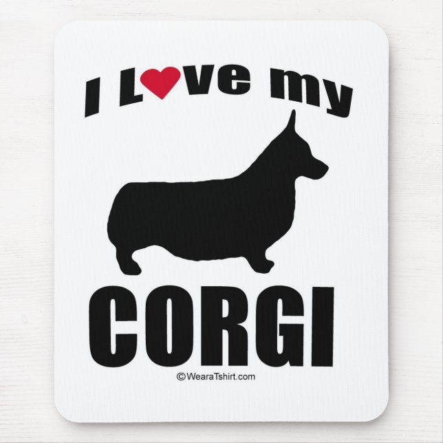 "HUNDEzucht" - CORGI - "ICH LIEBE MEIN CORGI " Mousepad (Vorne)