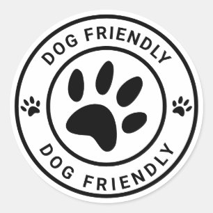 Hundfreundliches Coffee Cafe Haustier Willkommen Runder Aufkleber