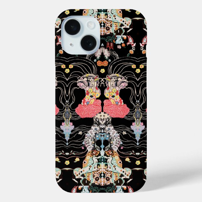 Hündin, Schwarz-weißes Klimt-Muster, CENTAUR Case-Mate iPhone Hülle (Rückseite)