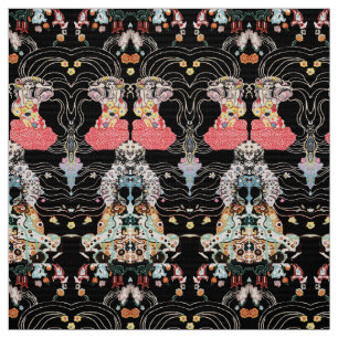 Hündin, Schwarz-weißes Klimt-Muster, CENTAUR Stoff