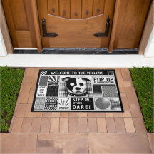 Hundmotiv im Bento-Raster im Pop-Art-Stil schwarz