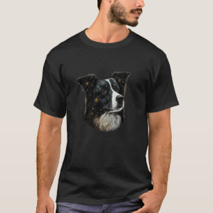 Hundporträt von Mutter Border Collie T-Shirt