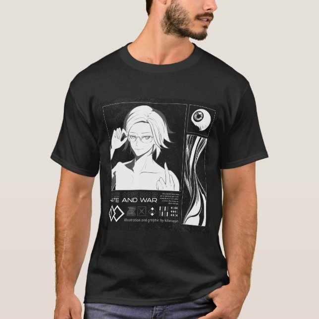 Hundred Line - Eito Aotsuki Grafik T-Shirt (Vorderseite)