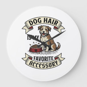 Hundshaar-Shirt Vintage-Gravur Lustiger Hunde-Lieb Große Wanduhr