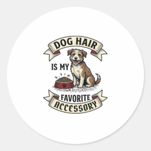 Hundshaar-Shirt Vintage-Gravur Lustiger Hunde-Lieb Runder Aufkleber