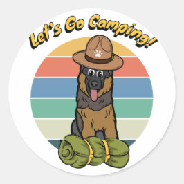 Hundshund will, Camping zu gehen Runder Aufkleber